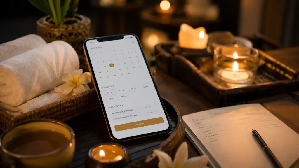 Sede BogoTHAI Chapinero online booking with spa towels and candles