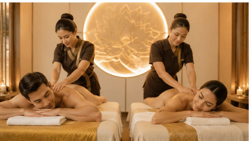 Hotel con spa cerca de mi ubicación con masaje para parejas en una sala acogedora