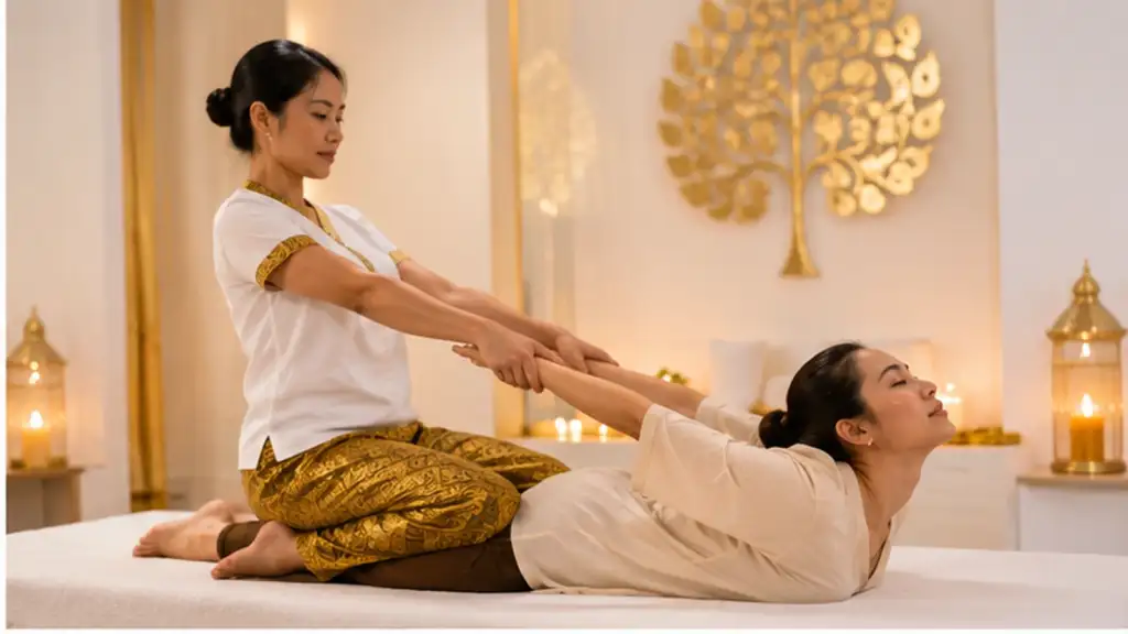 Masaje Tailandés with assisted stretching for body relaxation